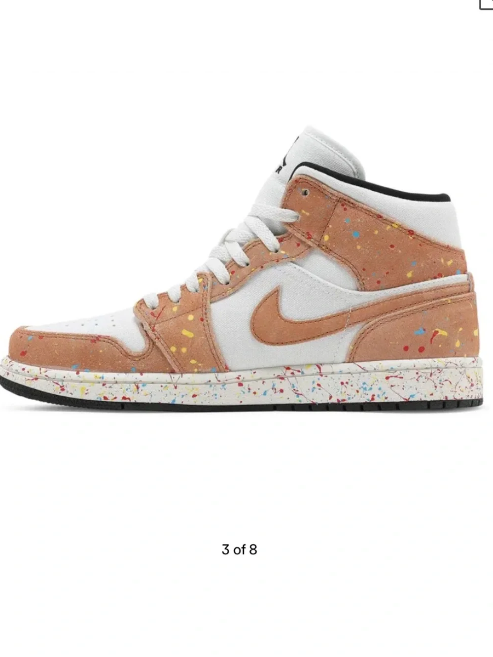 Air Jordan 1 Mid SE 'Brushstroke Paint Splatter' Men’s Size 8 Worn twice